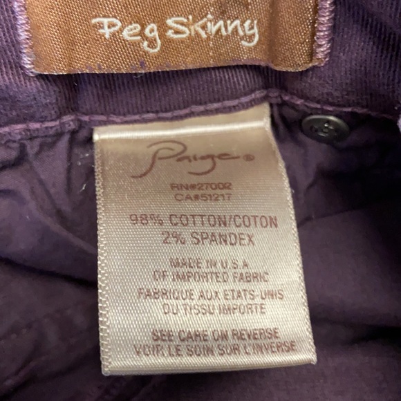 PAIGE Peg Skinny Jeans Size 24 - Picture 9 of 10